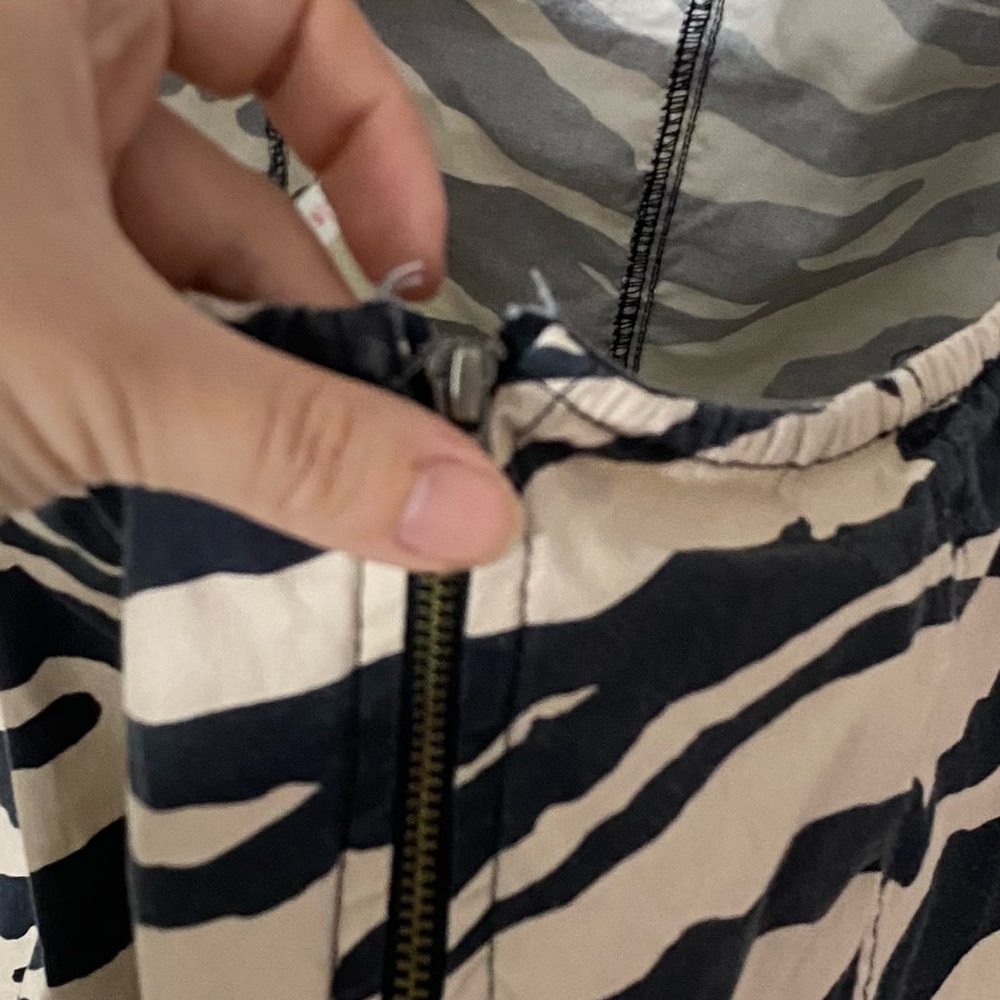 Free People Midnight City Mini Dress M Stretchy Lightweight Fitted Zebra Print - Picture 6 of 15